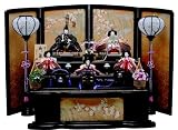 ひな人形 五人飾り 「菊園」セット 花梨塗 三段飾り 雛人形