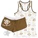 Monkey Brown and White Cotton Shorty Pajamas for Juniors