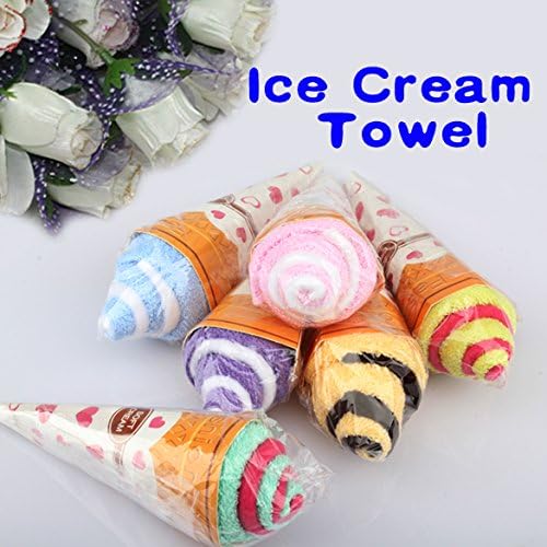MEIZHIYUE Portable Double Color Cute Soft Washing Towel Shaped Ice Cream Gift Favor