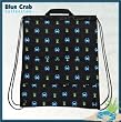 BLUE CRABS Backpack Drawstring Blue Crab Draw String Bag with WATERPROOF LINING