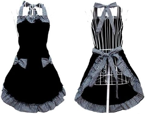 Mother's Day Gift Tirain Cute Retro Lady's Kitchen Restaurant Flirty Women's Cake Aprons for Women Girls Bib Chef Waitress Apron for Gift