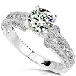 1-1/2ct TW Round & Princess Diamond Engagement Ring in 18kt Gold (Size 6.5)
