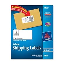Avery White Mailing Labels for Ink Jet Printers, 2 x 4 Inch, Box of 1000 (8463)