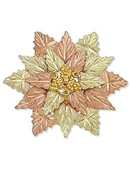 Landstroms Black Hills Gold Brooch Pin and Leave Cluster - H401