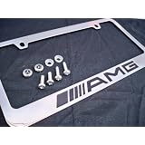 Mercedes Benz AMG Chrome Metal License Plate Frame with Screw Caps by TVG