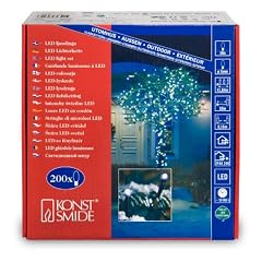 Konstsmide 3613-200 Micro LED Lichterkette (200 kalt wei�e Dioden, 24V Au�entrafo, 12W, schwarzes Kabel)