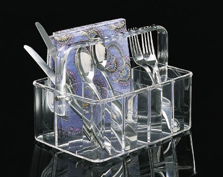 US Acrylic Large Flatware/Napkin Caddy