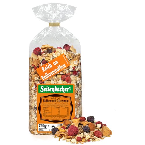 Seitenbacher Müsli Ballaststoff-Mischung, 3er Pack (3 x 750 g Packung)