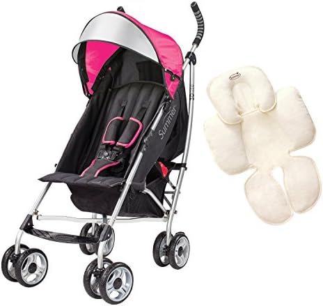 Summer Infant 3D Lite Convenience Stroller with Snuzzler Head & Body Support, Pink