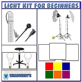Professional Photographers Portrait for Beginners Two Flood Light Kit with Backgrounds for Canon Rebel Series SLR Cameras