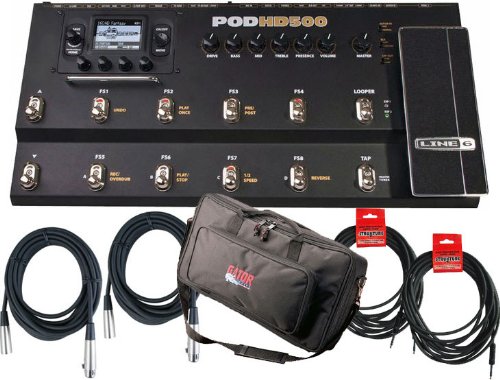 Line 6 POD HD 500 Pedalboard Bundle with 4 Free Cables and a Gator Bag