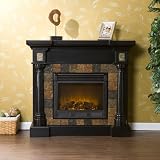 Southern Enterprises FA8752E Carrington Slate Convertible Black Electric Fireplace