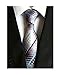 MENDENG Black Gold Striped Tie Woven Jacquard Silk Men's Suits Ties Necktie