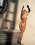 Open Diamond Fishnet Body Stocking (Black, One Size)