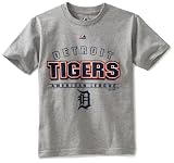 MLB Boys' Detroit Tigers Opponent Short Sleeve Basic Tee (Steel Heather, X-Large)