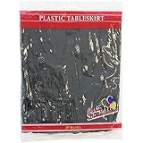 Party Dimensions Single Count Plastic Table Skirt, 29 by 14-Feet, Black