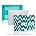 TopCase Chevron Series Gray Insert Hot Blue / Turquoise Ultra Slim Light Weight Rubberized Hard Case Cover for Macbook Air 11