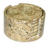 Fossil Marble Coaster Set of 6 Pcs Felt Bottom Super Low Prices!