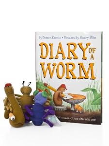 Diary of a Worm Hardcover Book with Three Plush Finger Puppets