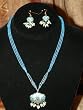 Lakh Kundan Aqua Necklace Jewelry Set Belly Dance/Dangling Earrings(Brand New) Free Shipping