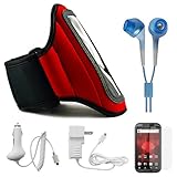 Red Moisture Resistant Protective Neoprene Exercise Workout Armband with Ad ....