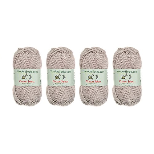 BambooMN Brand Cotton Select Yarn - 4 Pack - Col 110 - Vapor Grey