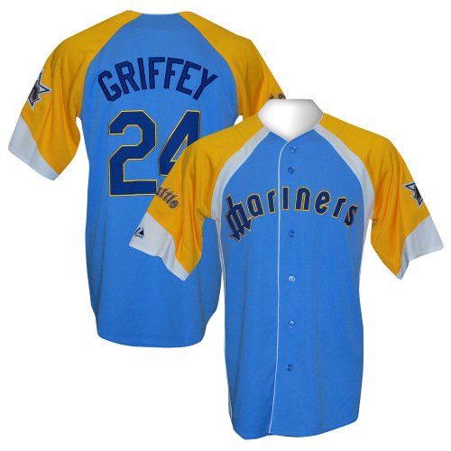 Seattle Mariners Throwback Vintage Wheelhouse Majestic Jersey (XL)