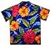 V.H.O Funky Hawaiian Shirt, BigFlower, Blue, 3XL