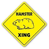 HAMSTER CROSSING - Sign - new caution xing cage gift