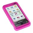 Hot Pink Durable Flexible Soft Silicone Skin Case for Verizon Samsung I900 I910 Omnia Smartphone
