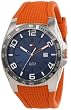 Tommy Hilfiger Men's 1790883  Sport Stainless Steel Bezel Orange Silicon Strap Watch