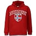 Norway Flag Crest Sweatshirt, Norway Hoodie, Norwegian Soccer Sweatshirt, XX-Large, Red
