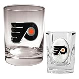 NHL Philadelphia Flyers Rocks Glass & Square Shot Glass Set - Primary Logo