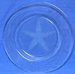 Individually Hand Etched Starfish Glass Salad Plate 8"D Set / 2