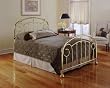 Lillian Bed Queen Size with Headboard, Footboard and Frame in Lustre Brass By Fashion Bed Group