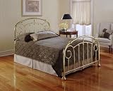 Lillian Bed Queen Size with Headboard, Footboard and Frame in Lustre Brass By Fashion Bed Group