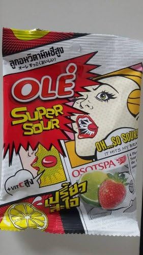 SUPER SOUR STRAWBERRY LIME/LEMON CANDY WITH VITAMIN-C