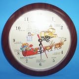 Musical Christmas Wall Clock Plays 12 Christmas Songs on the Hour