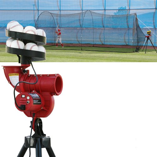 Heater Trend Sports Slider Pitching Machine and PowerAlley Batting Cage