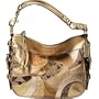 Coach Weave Patchwork Zoe Shoulder Bag Tote 12663 Gold