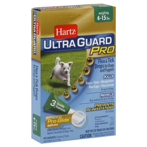 Hartz Ultra Guard Pro Flea & Tick Drops - for Dogs and Puppies Weighing 4-15 lbs
