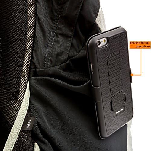 iphone 6 Case 4.7 Inch - Best Slim Non Slip Apple Black Cover for Women and Men - Perfect Fit Shockproof Impact Resistant & Thin - With Belt Clip Holster Kickstand -100% Satisfaction Guaranteed - Lifetime Product Warranty