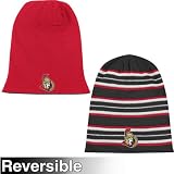 Reebok Ottawa Senators Faceoff Long Reversible Knit Hat One Size Fits All