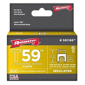 Arrow Fastener 591188 1/4-Inch by 5/16-Inch Clear Insulated Staples