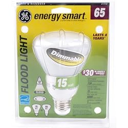GE 21710 15 Watt (65W equivalent) Energy Smart Floodlight Dimmable R30 Light Bulb