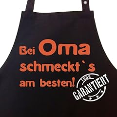 Bei OMA schmeckt`s am besten! Garantiert! - Kochsch�rze, Latzsch�rze mit verstellbarem Nackenband und Seitentasche - Die Geschenkidee!
