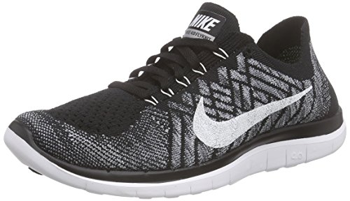 Nike Men's Free 4.0 Flyknit Running Shoes 717075-001 Black/White (10.5)