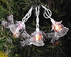 Set Of 10 Clear Acrylic Snowman Novelty Christmas Lights