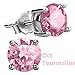 Feramox Sterling Silver Round Cubic Zirconia Diamond Birthstone Stud Earrings for Women October