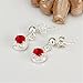 NYKKOLA Fashion Classic Jewelry 925 Solid Silver Beautiful Ruby Crystal Earrings